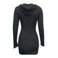 thumbnail image 4 of HJYCHN Women Elegant Warm Winter Sweater Knit Dress Long Sleeve Solid Color Fashion Mid-length Casual Outfit Black M, 4 of 7