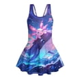 thumbnail image 4 of Yuyamidu Axolotl Dolphin Girls One Piece Swim Suit Dress Skirted Bathing Suit Sleeveless Swimdress Twirly Tankini Swimsuits Quick Dry Tankini Beachwear, 4 of 7