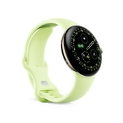 Google Pixel Watch 4 (41mm) - Android Smartwatch with Domed Display, Comprehensive Health and Fitness Tracking, and Help from Gemini - Champagne Gold Aluminum Case - Lemongrass Active Band - LTE