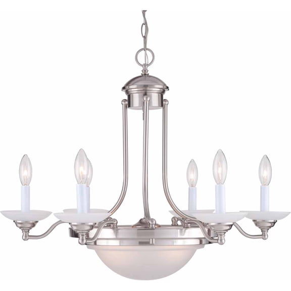 Volume Lighting V2078 8 Light 1 Tier Chandelier - Nickel
