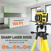 Laser Level,GOCHIFIX 16 Lines 4x360° Green Cross Laser Level Self Leveling with Tripod,Rotating Bracket,Remote Control,Lifting Platform,Rechargeable Battery and Storage Box