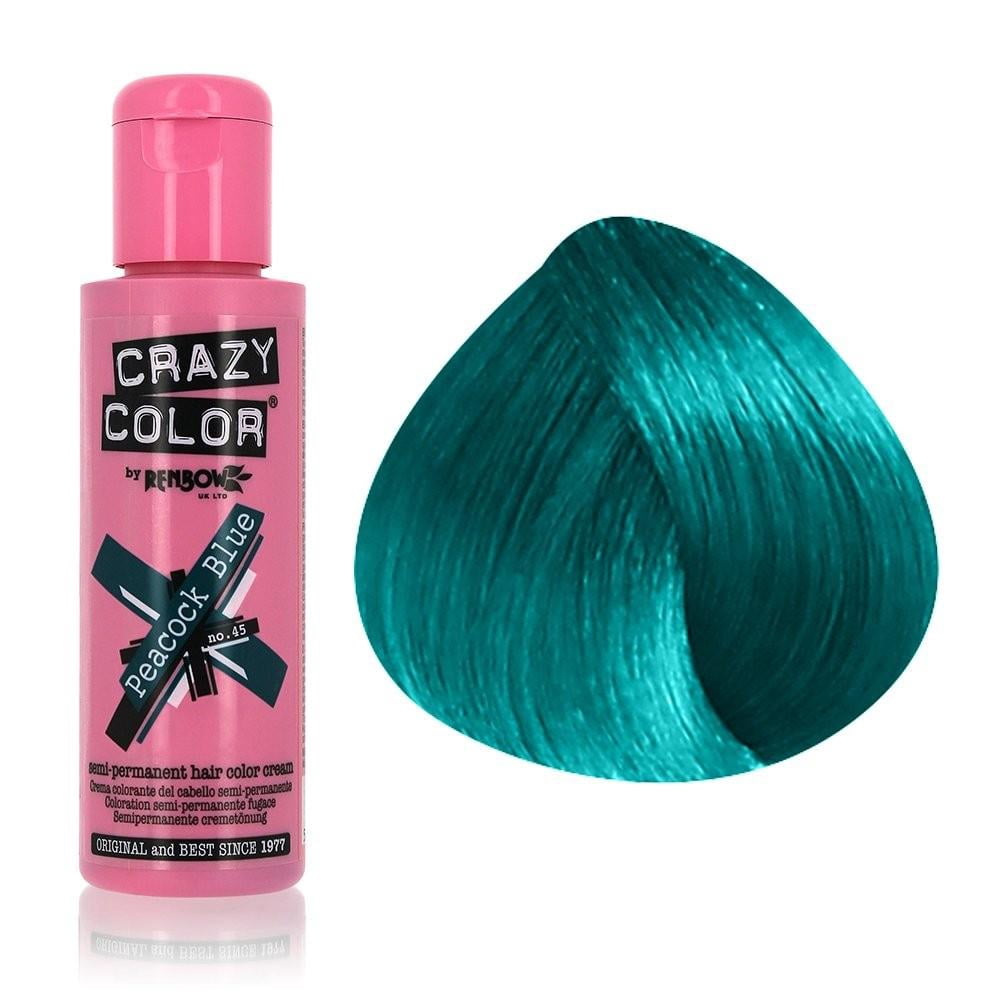 Crazy Color Semi Permanent Hair Colour, Peacock Blue 45, 5.07 Oz. -  Walmart.com