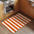 thumbnail image 3 of Burnt Orange Striped Large Area Rugs for Bedroom Living Room, Soft Non Slip Carpet Bedside Rug, Thanksgiving Orange White Stripes Rectangular Floor Cover Kitchen Accent Rug 2'x3' for Office, 3 of 9