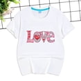 thumbnail image 4 of Sgkm Girls T Shirts Trendy Love Cute Printed Short Sleeve Crewneck Top Girls Clothes Summer Holiday Party Tee White 5-6 Years, 4 of 5