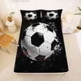 thumbnail image 5 of Erosebridal Soccer Sport Theme Bed Sheets,Football Print Kids King Sheets 4-Piece, 5 of 6