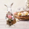 thumbnail image 4 of Easter Rabbit Bunny Statue Standing Crafts for Festival Desk Indoor Ornament Photo Props - 14x11x20cm, 4 of 8