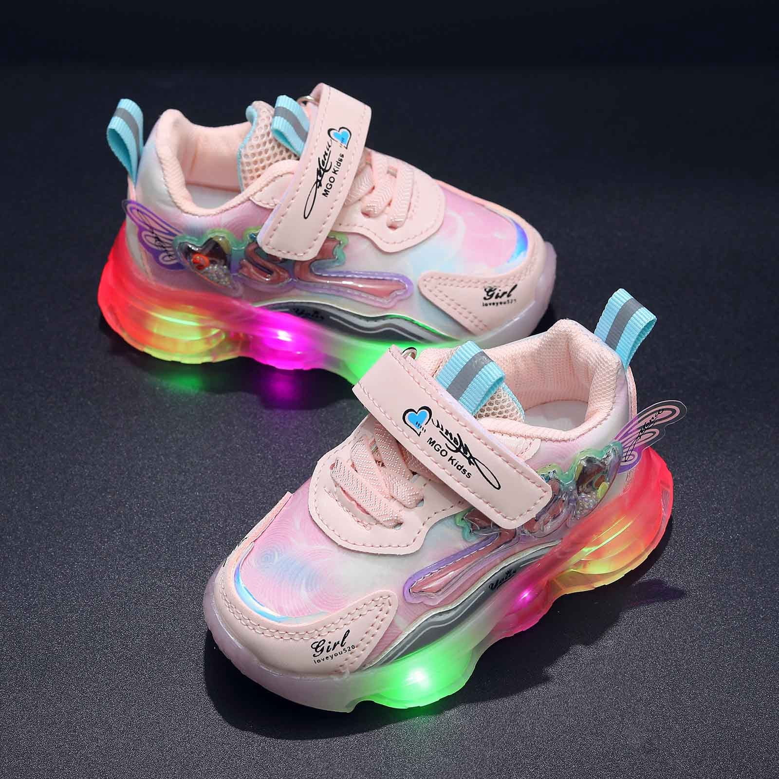 Baby Shoes Led Light Up Shoes Walking Shoes Casual Shoes Girls' Sneakers,Size 3 Years-3.5 Years