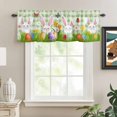 thumbnail image 2 of Easter Bunny Rod Pocket Curtain Valance, Spring Easter Eggs Floral Sage Green Plaid Farmhouse Window Valance for Living Room, Bedroom, Kitchen 54"W x 18"L, 2 of 9