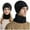 Black, variant on Huangxinggg Men's And Women's Winter Knitted Windproof Hood Scarf Coif Winter Knit Hat Warm Hats For Adult Cap