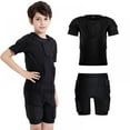 thumbnail image 1 of Kids Boys Padded Protective Shirts Shorts Set Paddded Compression Shirts Shorts for Football Paintball Baseball Bike Rugby Snowboard Ski, 1 of 10