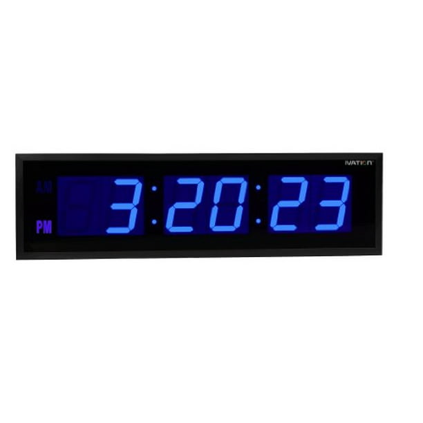 Ivation Huge Large Big Oversized Digital LED Clock Shelf or Wall