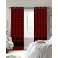 thumbnail image 3 of Red Black Plaid Blackout Curtains 54 Inches Long for Bedroom, Country Vintage Star Abstract Gingham Thermal Insulated Room Darkening Black Out Window Curtain Panels Grommet Drapes for Living Room, 3 of 8