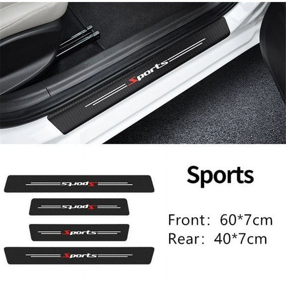 4PCS Car Door Scuff Sill Cover＋Rear Guard Bumper Scratch Protector Non-slip Pad