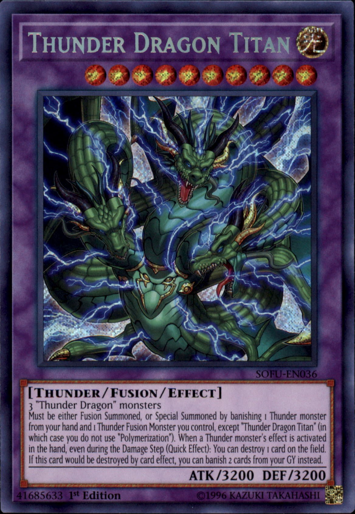 YuGiOh Soul Fusion Thunder Dragon Colossus SOFU-EN036 - Walmart.com ...