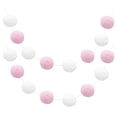 thumbnail image 1 of Uxcell 2 piezas de guirnalda de pompones de 6.6 pies 30 bolas para decoración de manualidades (Rosa, Blanco), 1 of 6