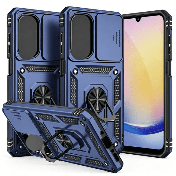 KUMEE for Galaxy A17 5G Phone Case,With Hd Screen Protector & Camera Lens Cover,16 Ft Military Grade Drop Protection,Magnetic Kickstand Protective Phone Case for A17 5G,Blue