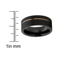 thumbnail image 5 of Metal Masters Mens Black Tungsten Carbide Ring Wedding Band Rose Goldtone Groove 8mm, 5 of 8
