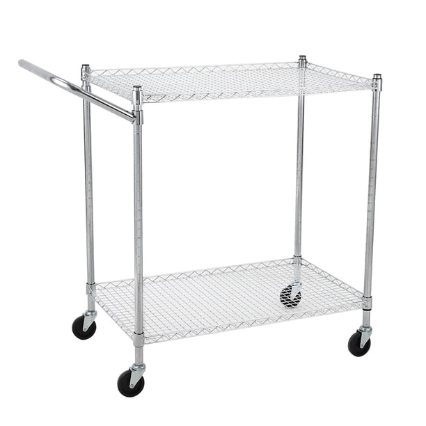 Heavy-duty commercial-grade utility cart - 2-tire steel service cart con wheels y low handle bar