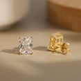 thumbnail image 5 of SFTING Cubic Zirconia Stud Earrings for Women Men Hypoallergenic 925 Sterling Silver Post Earrings 8A CZ 7*9 Radiant Cut Stud Earrings for Sensitive Ears, 5 of 7