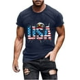thumbnail image 2 of Tnhcen Men's 4th of July USA Flag Short Sleeve Tee Summer Soft Fabric Novelty Patriotic Graphic Shirt ​ S-3XL, 2 of 5