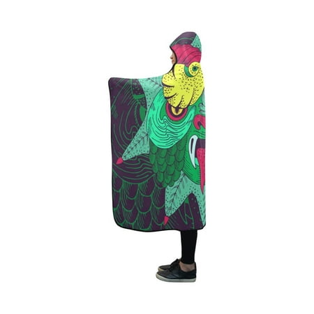 ASHLEIGH Hooded Blankets Scary Face Dragon Mask Throw Wearable Anti-pilling Polar Fleece Blanket Wrap 40x50 inch