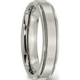 thumbnail image 4 of Titanium Polished 5mm Ridged Edge Band (Size 8) Made In China tb5-8, 4 of 5
