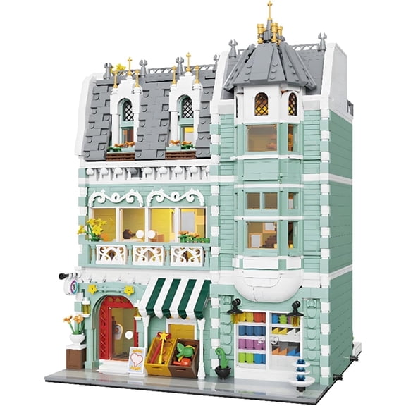 House Architecture Mini Building Blocks Set, City Market and Grocery Store Creative City Street Landscape Assembly Set, 3 Levels Modular Architecture, Architecture Scene Model Building Gift Set