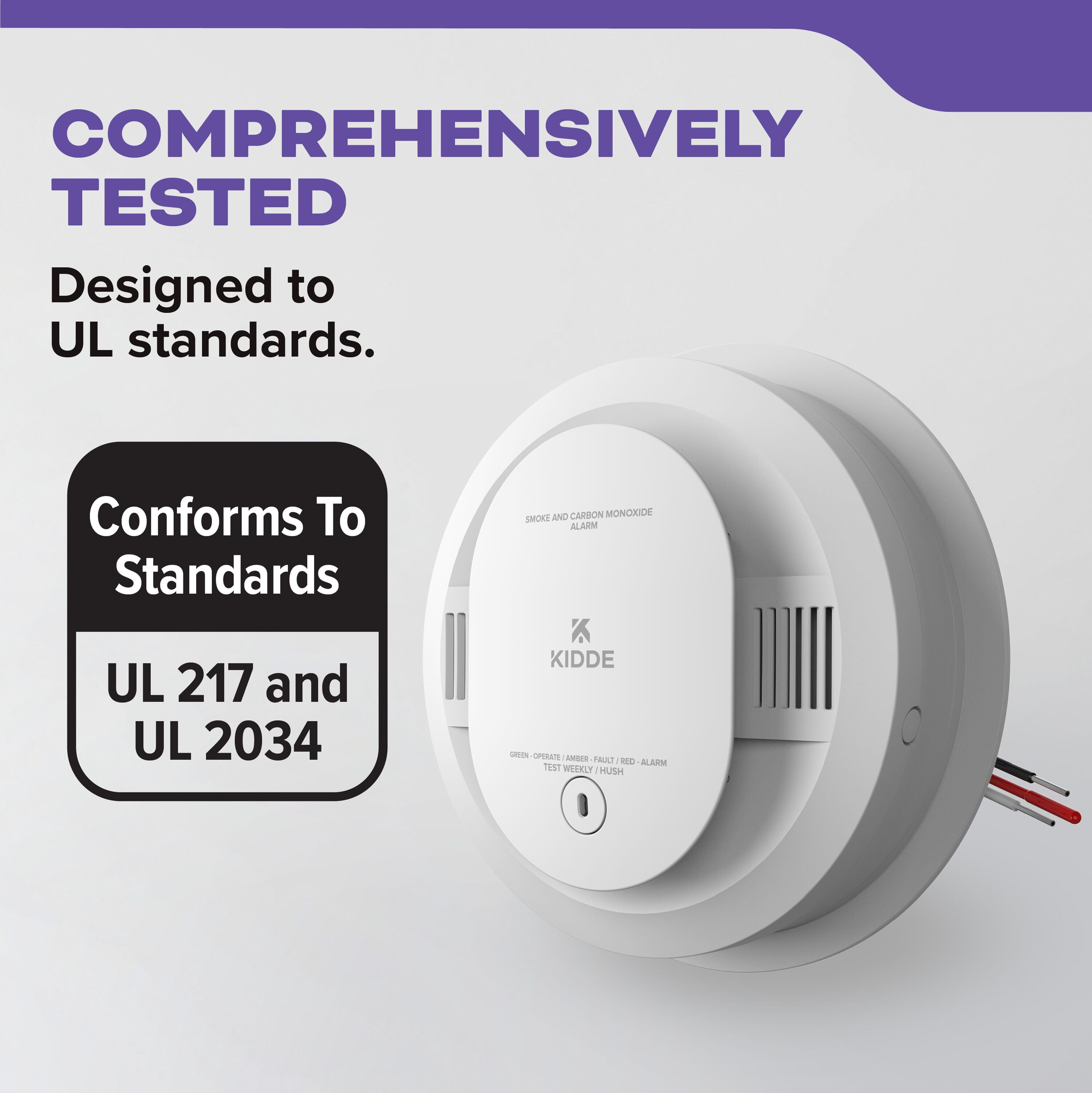 Kidde Hardwired Combination Smoke & Carbon Monoxide Detector, AA Battery Backup, 5-inch