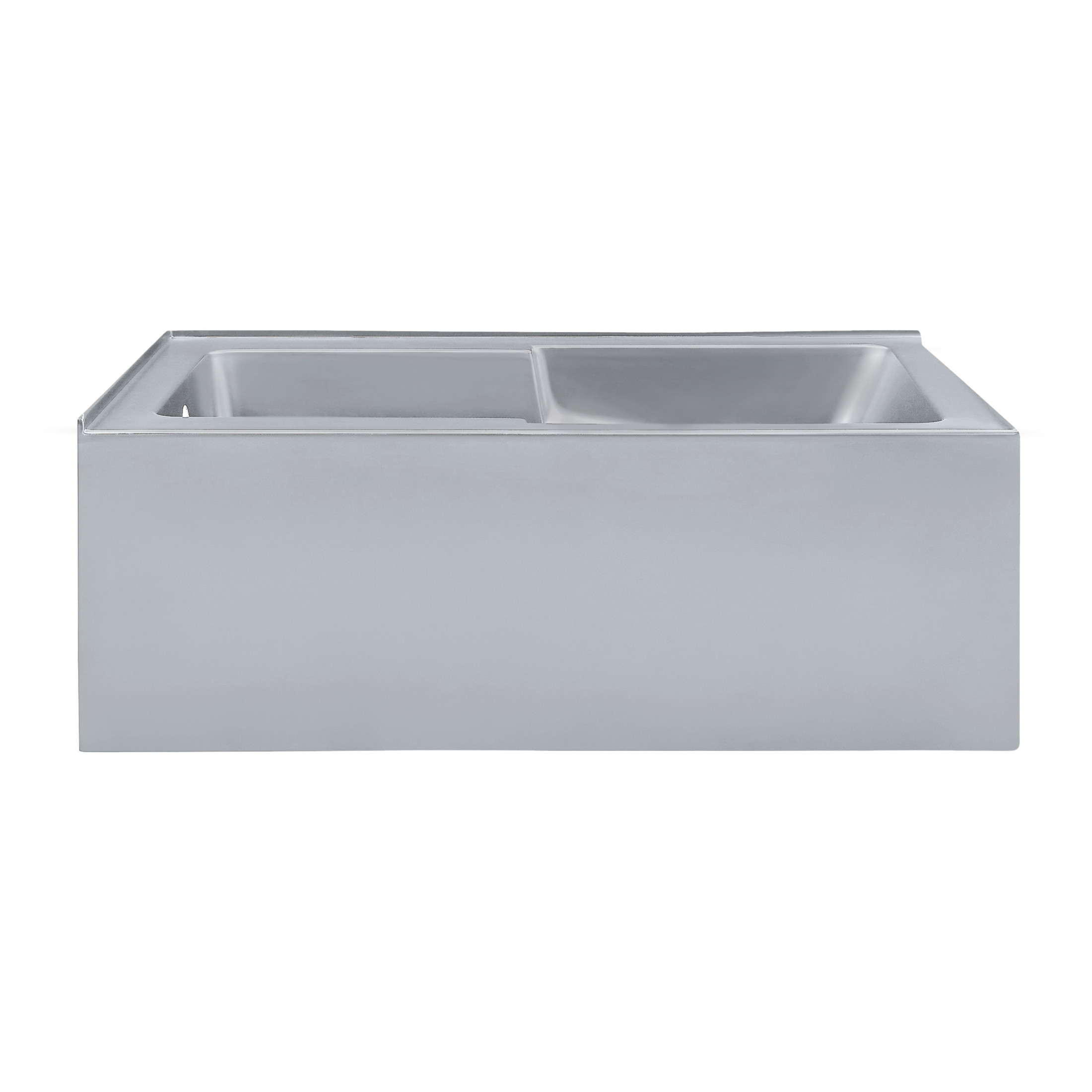 Claire 60 x 32 Left Drain Soaking Alcove Corner Apron Bathtub in Matte Gray