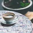 thumbnail image 3 of Ambesonne Bird Print Fitted Round Tablecloth, Exotic Wild Flamingo Art, 36"- 40" Diameter, Pale Blue and Dark Pink, 3 of 5