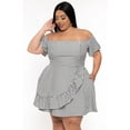 thumbnail image 2 of Plus Size Ebrina Off The shoulder Print Dress -Black, 2 of 6