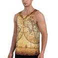 thumbnail image 2 of Salouo Vintage Map Of The World for Men's Tank Tops,Sleeveless Muscle Shirts for Men Quick Dry Workout Tank Top Gym Muscle Tee Fitness Bodybuilding Sleeveless T Shirt-, 2 of 7