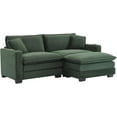 thumbnail image 7 of GNIXUU Corduroy Cloud Sectional Couch, Modular Oversized Loveseat Sofa with Ottoman, Cup Holders & USB Port, Comfy 2 Seater Love Seat for Living Room Small Space, 82.7"W, Green, 7 of 7