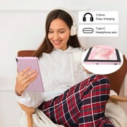 7 inch Tablet Android 15 Tablets, 8GB RAM 32GB ROM 1TB Expandable, Quad-Core Processor Tablet PC, WiFi6, 3000mAh Battery, Bluetooth, 1024 x 600 IPS Touch Screen, 5MP Dual Camera, GMS Certified, Pink
