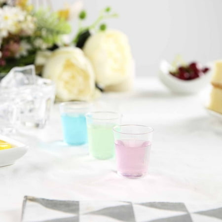 BalsaCircle Clear 50 pcs 1 oz Disposable Plastic Shot Glasses - Wedding Reception Party Buffet Catering