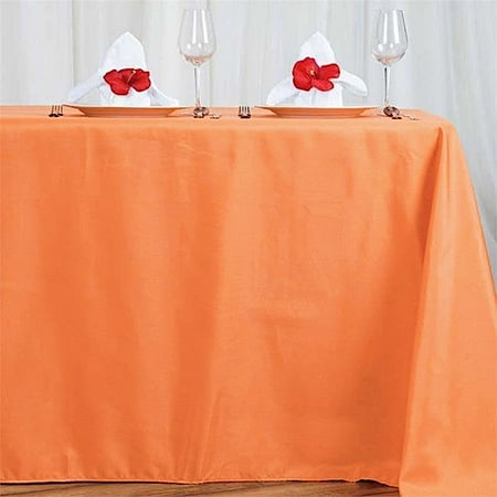 

BalsaCircle Halloween 72 x 120 Orange Rectangle Washable Decorative Polyester Solid Tablecloth