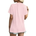 thumbnail image 5 of Lenpel Women's Summer Tops Trendy Short Sleeve Crew Neck Eyelet Embroidered Solid Color T-Shirts Casual Tunic Tees, 5 of 7
