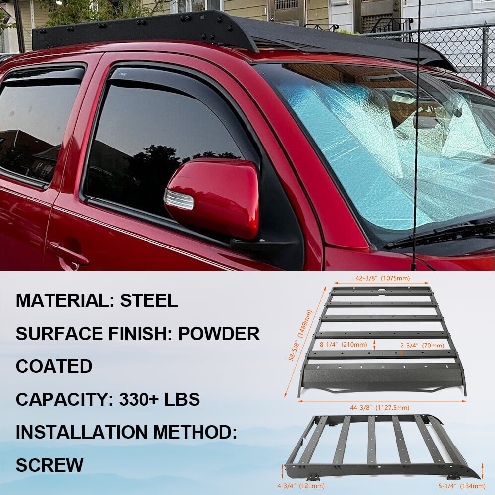 Kojem Waterproof Top Roof Rack 300 lbs, Steel Black