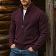 thumbnail image 7 of Gamivast Mens Cardigan Sweater Full Zip Knit Casual Stand Collar Jacket Fall Winter Warm Outerwear Ribbed Knitwear Coat with Pockets, 7 of 7