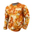 thumbnail image 6 of LNZGNM T-shirts for Men Long Sleeve Crew Neck Camo Comfortable Soft with Easy Care Tee Vacation Leisure Everyday,Saffron(XL), 6 of 8
