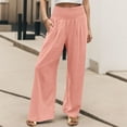 thumbnail image 2 of Sngxgn Women Pants Stretchy Work Slacks Casual Straight Leg Trousers with Pockets(Pink,XXXL), 2 of 5