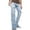 Light Blue, variant on Luwomo Mens Casual Jeans Ripped Stacked Long High Waist Straight Leg Slim Fit Trousers Fashion Streetwear Relaxed Fit Denim Pants Blue,L