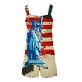 thumbnail image 4 of QATAINLAV Fourth of July Romper Women, Stars Stripe Graphic Jumpsuits Women's Casual Short Playsuit Lightweight Linen Going Out Workout Jumpsuit with Pocket Multicolor S, 4 of 6