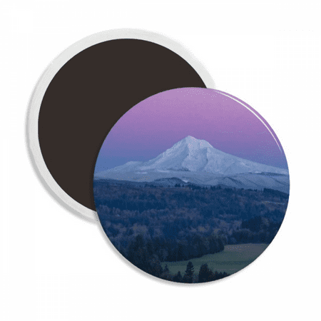 

White Mountain Purple Blue Sky Round Ceracs Fridge Magnet Keepsake Decoration