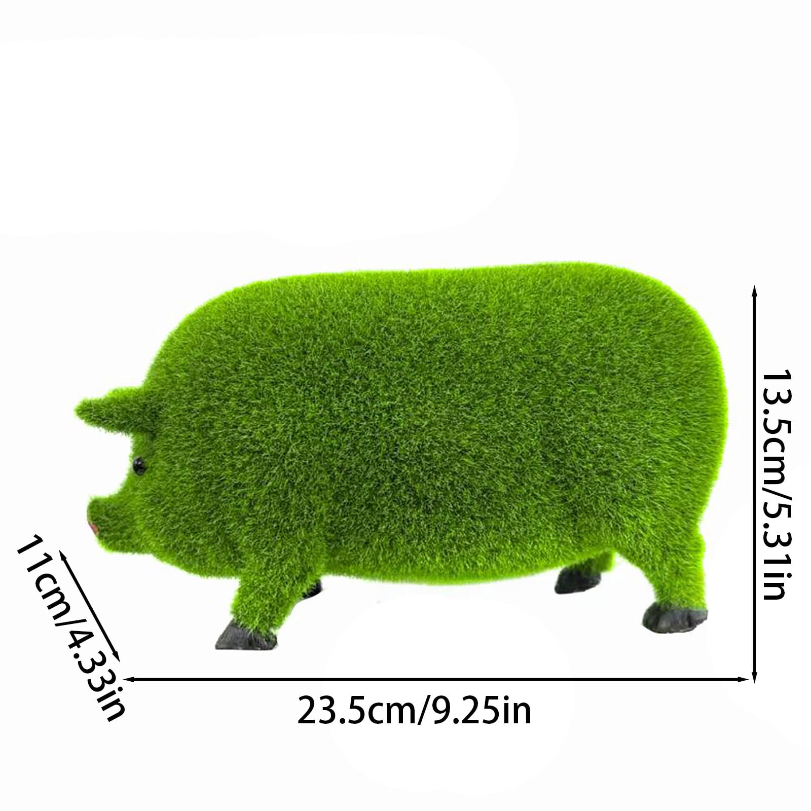 Wmkox8yii Flocked Green Pig Garden Statue,9.25" Resin Farm Animal Figurine,Moss Grass Covered Pig Sculpture for Outdoor Patio,Lawn,Farmhouse Yard,Garden Decor