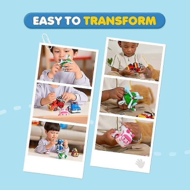 SBSG Robocar Poli 4 Pack Poli + Amber + Roy + Helly Transforming