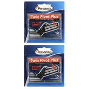 Personna Twin Pivot Plus Refill Blade Cartridges w/ Lubricating Strip for Atra & Trac II Razors 10 ct. (Pack of 2)