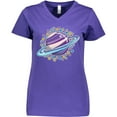 thumbnail image 3 of Inktastic Planet Saturn with Stars Women's V-Neck T-Shirt, 3 of 5