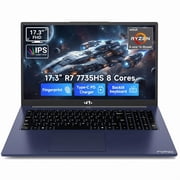 NIMO 17.3" Gaming Laptop, AMD Ryzen 7 7735HS (8C/16T, Up to 4.75GHz), 16GB DDR5 RAM, 512GB PCIe 4.0 SSD, 100W PD Fast Charging, FHD Display, Backlit KB, Fingerprint, SD Card Reader, Windows 11