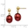 thumbnail image 3 of Primal Gold 14 Karat Yellow Gold 8-9mm Brown Freshwater Cultured Pearl Dangle Post Earrings, 3 of 5